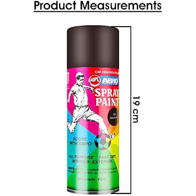 Abro SP-141 MULTIPURPOSE COLOUR SPRAY PAINT CAN FOR CARS AND BIKES (400ML, DEEP BROWN, 2 PCS) - Image 4